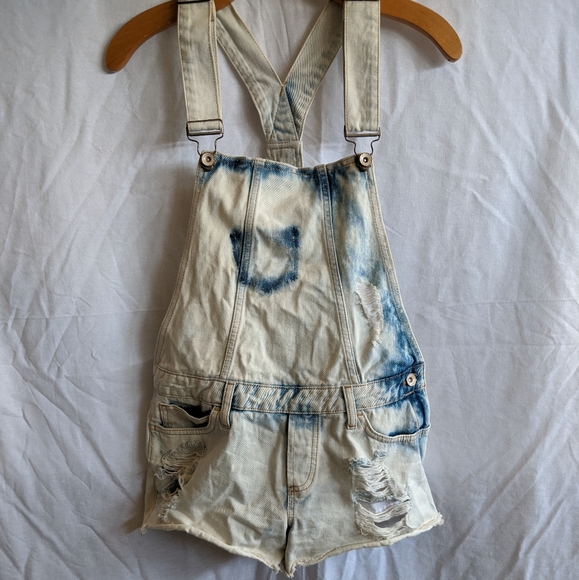 Colin's Acid Wash Distressed Jean Shorts Overalls.  Size EU 36 - Picture 1 of 12
